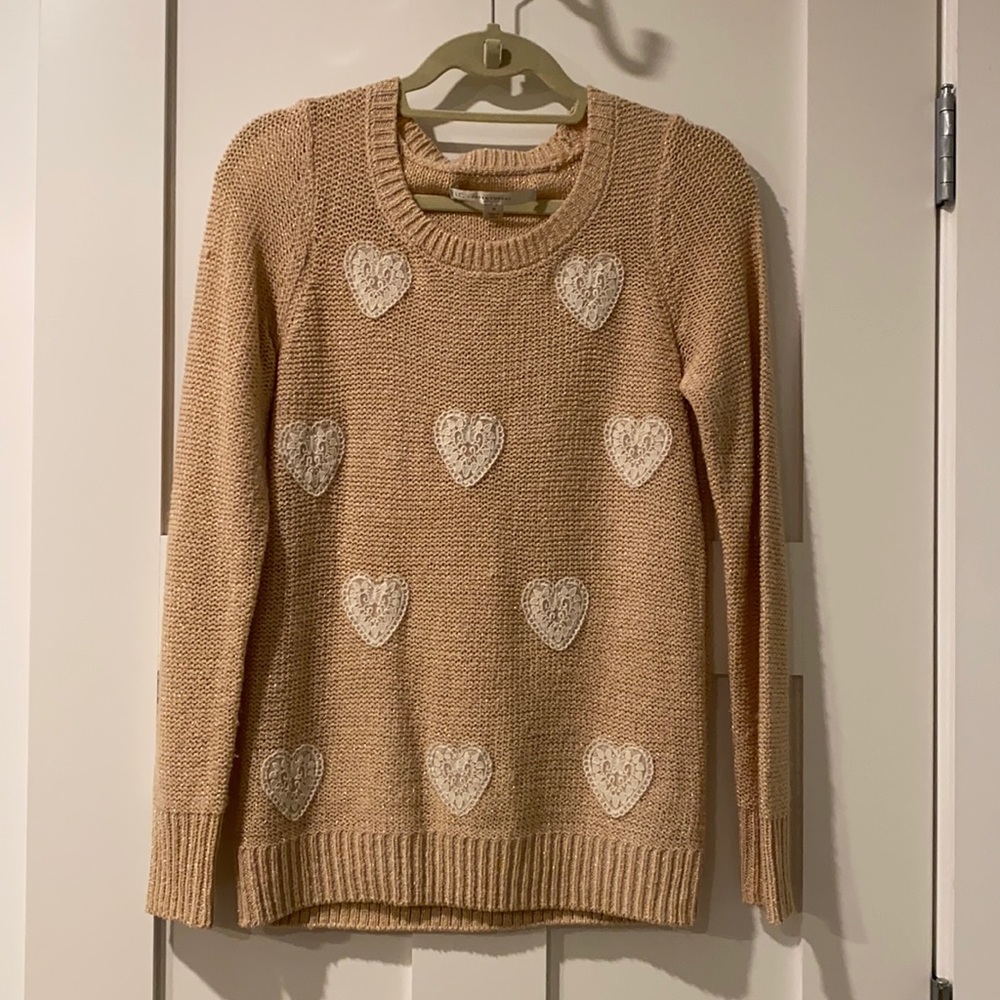 Pale Pink Lace Heart sweater